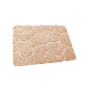 Ensemble de 3 tapis de bain en chenille beige, rectangulaires, antidérapants, à poils longs, pour la salle de bain, usage domestique - Product Image 2