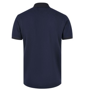 Polo homme slim fit uni noir en piqué à manches courtes, vêtement décontracté - Product Image 6