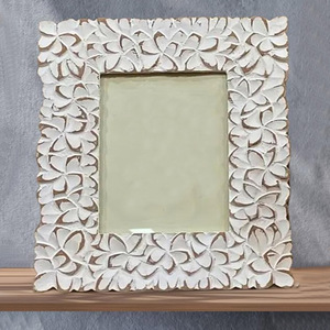 Marco DE FOTOS elegante tallado a mano de madera MDF antiguo blanco 6,5x4,5 pulgadas ligero duradero para decoración de pared de mesa para - Product Image 2