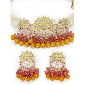 Elegante conjunto de joyería indio de acero inoxidable con collar largo de perlas en capas estilo Rani Haar, con circonitas y Kundan, ideal para bodas, aniversarios y compromisos. - Product Image 6