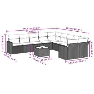 Conjunto de Sofás Modulares Grandes de Ratán PE Negro para Jardín, Muebles de Exterior Elegantes y Duraderos - Product Image 3