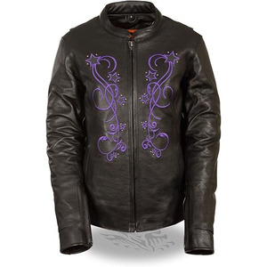 Chaqueta de Motociclista Casual de Cuero Negro Premium para Mujer SAMROZ SPORTS - Product Image 1