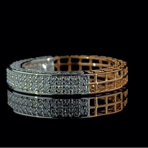 Anillo de media eternidad con diamantes cultivados en laboratorio de corte redondo de 0.50 CTW, certificado SGL, oro sólido de 14K - Product Image 2