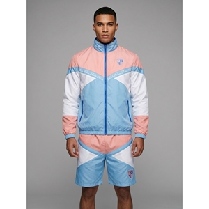 <b>Men's</b> Printed Color Block Windbreaker <b>Jacket</b> and Shorts Set Lightweight Polyester Sportswear Streetwear Tracksuit - Product Image 1