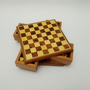 Handcrafted <b>Wooden</b> <b>Chess</b> <b>Set</b> With Storage Drawer And Carved Pieces Elegant Compact Board Game For Strategy Enthusiasts & Fun - Product Image 5