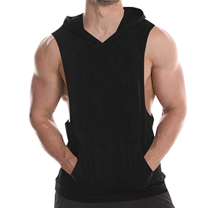 Débardeur à capuche moderne pour hommes, respirant, sans manches, vêtements de sport, fabrication OEM ODM personnalisée, vente en gros de vêtements de sport pour hommes - Product Image 1