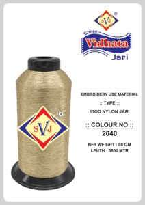 Hilo de Nailon de Alta Tenacidad SHREE VIDHATA JARI 110D 5900 MTR, Hilo Metálico con Textura Dorada para la Industria Textil - Product Image 3