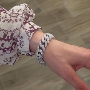 Pulsera de eslabones cubanos Iced Out con cierre de caja, plata, diamantes de moissanita VVS, joyería de hip hop, pulsera de lujo llamativa - Product Image 4