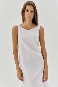 Vestido Maxi Blanco sin Espalda para Mujer, de Algodón Ecológico, Transpirable, Lavable, sin Mangas, Holgado, Informal, para Verano y Playa - Product Image 3