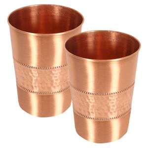 Luxury Hammered Copper Drinking Glass Set Pure Copper Water Cups Handmade Tableware Hotel Restaurant Wholesale Manufacturer - Product Image 4
