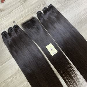 Os de cheveux vietnamiens crus cuticules droites paquets de cheveux alignés extensions de trame dentelle suisse 5x5 HD fermeture cheveux humains Vietnam - Product Image 5