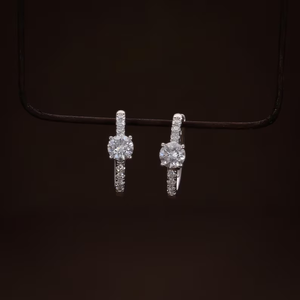 Pendientes de Aro con Diamantes Creados en Laboratorio para Mujer, Corte Redondo, Joyería Clásica para Uso Diario, Opciones Multitono - Product Image 4