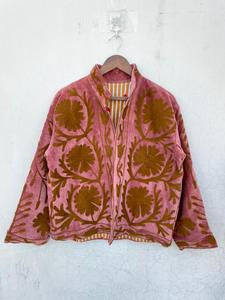 Luxury <b>Velvet</b> Suzani Floral Embroidered 100% Cotton <b>Jacket</b> for Women Wholesale Handmade Ethnic Boho Outerwear - Product Image 1
