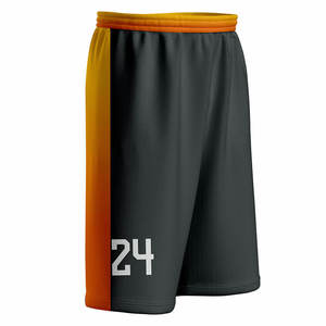Shorts de sport durables pour hommes 2026 de haute qualité, sublimés, noirs et orange, en maille, à taille mi-haute élastique - Product Image 3