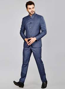 La Scoot Costume 2 pièces pour homme, coupe régulière, col banni, tenue de cérémonie, vêtements longs en polyester viscose respirant - Product Image 4