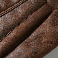 Veste d'hiver en gros pour homme, style western décontracté, en daim marron vieilli avec doublure en fausse fourrure et fermeture boutonnée, manteau chaud