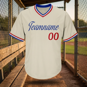 Camiseta de Béisbol Personalizada Unisex para Adultos, Manga Corta, Cuello en V, Nombre del Equipo 00, Bordado Tackle Twill, Transpirable, Poliéster - Product Image 5