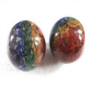 Venta al por mayor 7 Chakra capas Reiki Orgone curación bola de cristal de piedras preciosas naturales artesanías de piedra semipreciosa para la venta - Product Image 1