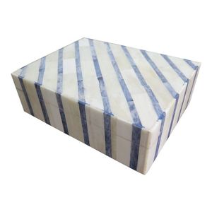 Caja Moderna con Incrustaciones de Hueso, Contenedor Decorativo Hecho a Mano, Organizador de Joyas con Patrón Elegante, Contemporáneo - Product Image 5
