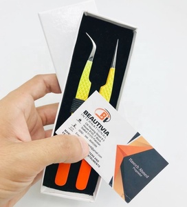 แหนบต่อขนตาสองโทนสีแบบคลาสสิกทนทานปลายแหลมแบบมืออาชีพปรับแต่งได้เองทำจากสเตนเลสสตีล - Product Image 3