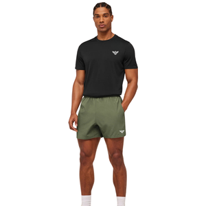 <b>Men</b> Olive <b>Green</b> Athletic Gym <b>Shorts</b> Satin Fabric Quick Dry Breathable Lightweight Anti-Wrinkle Mid Waist Running <b>Shorts</b> - Product Image 1