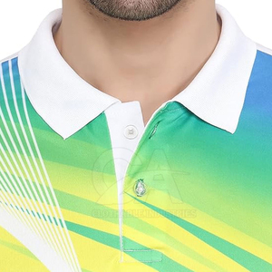 เสื้อโปโลซับลิเมชั่นผู้ชายสีสันตามสั่ง ดีไซน์ใหม่ ระบายอากาศ แห้งเร็ว บริการ OEM - Product Image 5