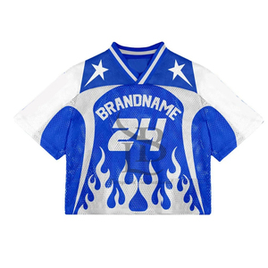 ผู้ผลิตเสื้อฟุตบอลสำหรับวันแข่งขัน ผู้ใหญ่ ระบายอากาศได้ดี ผ้าตาข่าย โพลีเอสเตอร์ 100% แบบซับลิเมชั่น คอวี แขนสั้น ขายส่ง OEM - Product Image 4