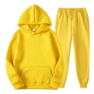 <b>Men's</b> Hooded Sweatshirt Drawstring <b>Pants</b> 2-Piece Sets for Running Autumn Sportswear Solid Pattern <b>Men</b> Women's Track Suits - Product Image 4