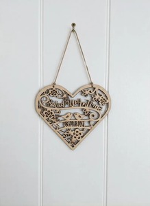 Artesanías Náuticas de Madera Personalizadas, Regalos Conmemorativos para Parejas, Mini Decoración para el Hogar, Estatua de Corazón de Amor Pulido - Product Image 3