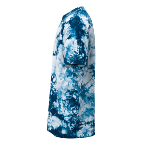 <b>Tie</b> Dye Geometric Casual Knitted T-Shirt Teenagers Unisex Backless Lantern Sleeve Crew Neck <b>Polyester</b>/Cotton Blend 180 Grams - Product Image 3