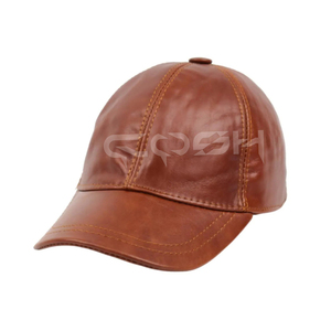 Gorra de béisbol de cuero auténtico con textura suave para hombres y mujeres - Product Image 1