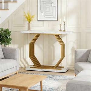 Consolle con Base in Metallo per Divano o Ingresso, Tavoli Consolle Durevoli ed Eleganti - Product Image 2