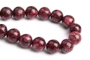 ลูกปัดหยกสีแดงม่วงเข้ม เกรดอัญมณี ทรงกลม ขนาด 6 มม. 8 มม. 10 มม. 12 มม.  มีตัวเลือกแบบขายส่งจำนวนมาก - Product Image 3
