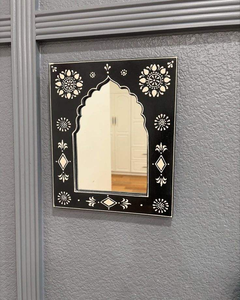 Espejo de Pared Ecológico con Incrustaciones de Hueso, Hecho a Mano, Decoración de Hogar de Lujo con Tamaño y Color Personalizables - Product Image 3