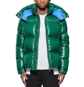 Best Selling High Quality Custom Made Solid Color Men's Puffer Jacket Hooded <b>Winter</b> Outdoor Use - Product Image 4