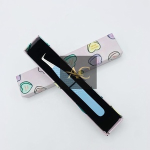 Pinzas de Precisión de 90 Grados con Punta de Diamante, Color Azul Bebé, Acero Inoxidable, para Extensión de Pestañas, con Logotipo Personalizado - Product Image 5