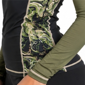 <b>Women</b> Long Sleeve Rash Guard Quick Dry Soft Stretch Active Puff Print HAWE BAWK Quick Dry Sublimation Print Anti-Uv Swim <b>Top</b> - Product Image 6