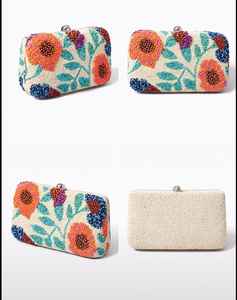 Bolso de Mano Clásico de Lujo Hecho a Mano con Cuentas y Flores, Cartera de Noche Multicolor Bordada para Mujer, Bolso Bohemio de Moda - Product Image 4