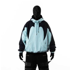 Sweat-shirt à capuche tendance OEM personnalisé bicolore coupe classique pour homme en molleton épais 100 % coton, streetwear d'hiver - Product Image 5