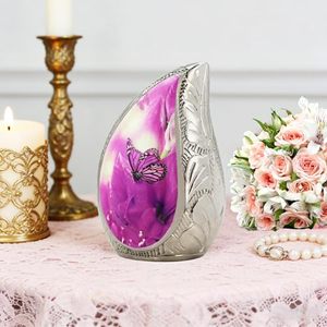 Executive Aluminum Tear Drop <b>Memorial</b> Cremation <b>Keepsake</b> Urn Ash Tribute Holder Featuring Artistic Secure Closure - Product Image 6