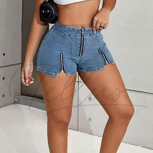 Nouveautés : Shorts en jean déchirés en dentelle pour femme, taille mi-haute, décontractés, grandes tailles, séchage rapide - Product Image 2