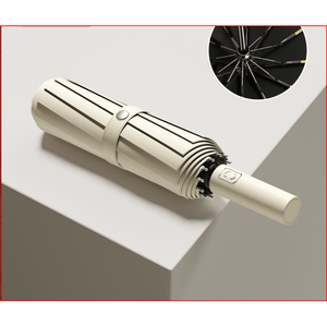 Ombrello Completamente Automatico, Ampliato e Rinforzato, Doppio Uso per Sole e Pioggia, Pieghevole, per Uomini e Donne, in Tessuto Pongee - Product Image 2
