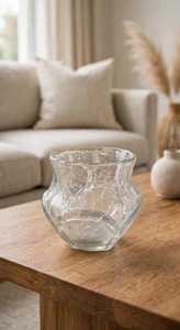 Vase en verre texturé, style cristal décoratif, vase à fleurs transparent, récipient floral pour la décoration de la maison, de la table de mariage - Product Image 4