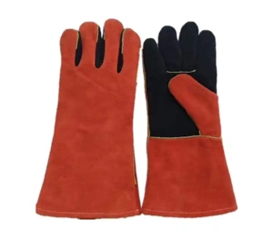 Gants de soudage en cuir de vachette renforcé, respirants, résistants à la chaleur et aux étincelles, pour travaux de construction - Product Image 1