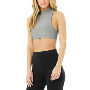 Sujetador deportivo de cuello alto y espalda cruzada para mujer, top corto de yoga transpirable para gimnasio, fitness y entrenamiento, ropa deportiva al por mayor personalizada - Product Image 1