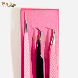 แหนบต่อขนตา Bellus International สีชมพู โลโก้สั่งทำพิเศษ คุณภาพระดับมืออาชีพ ปลายไฟเบอร์เรียบเนียน แข็งแรงทนทาน ทำจากสแตนเลส - Product Image 5