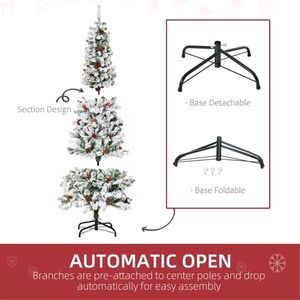 Albero di Natale Artificiale Innevato 6ft - Pieghevole 7ft in PVC - Funzionamento a Batteria, Alta Qualità, Personalizzabile, per Uso Esterno - Product Image 5