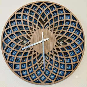 Nordic Geometric <b>3D</b> Wood Layered <b>Wall</b> <b>Clock</b> Round Silent Non Ticking Quartz <b>Wall</b> <b>Clock</b> Modern Art Craft Decorative <b>Wall</b> Hanging - Product Image 1