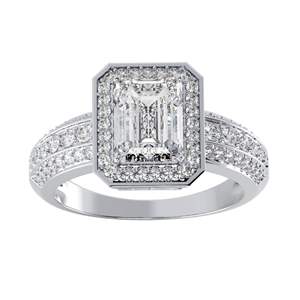 Bague de fiançailles et de mariage pour femme RITZIN en or jaune massif 14 carats avec moissanite, design élégant pour cadeau de Noël - Product Image 1