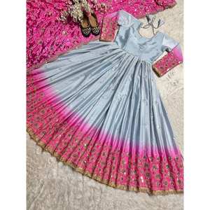 Vestido de noche de diseñador con bordado para Fiestas-Incluye vestido y Dupatta - Product Image 4